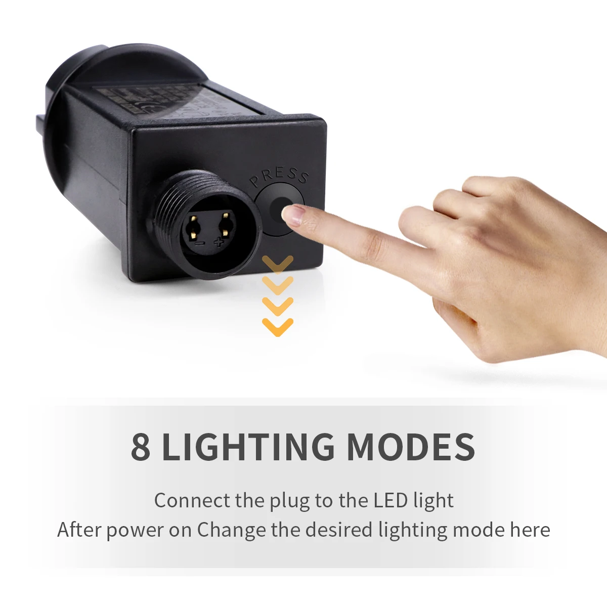 Guirnalda de luces LED de alambre de cobre para decoración navideña, enchufe europeo y estadounidense, 220V, 110V a 24V