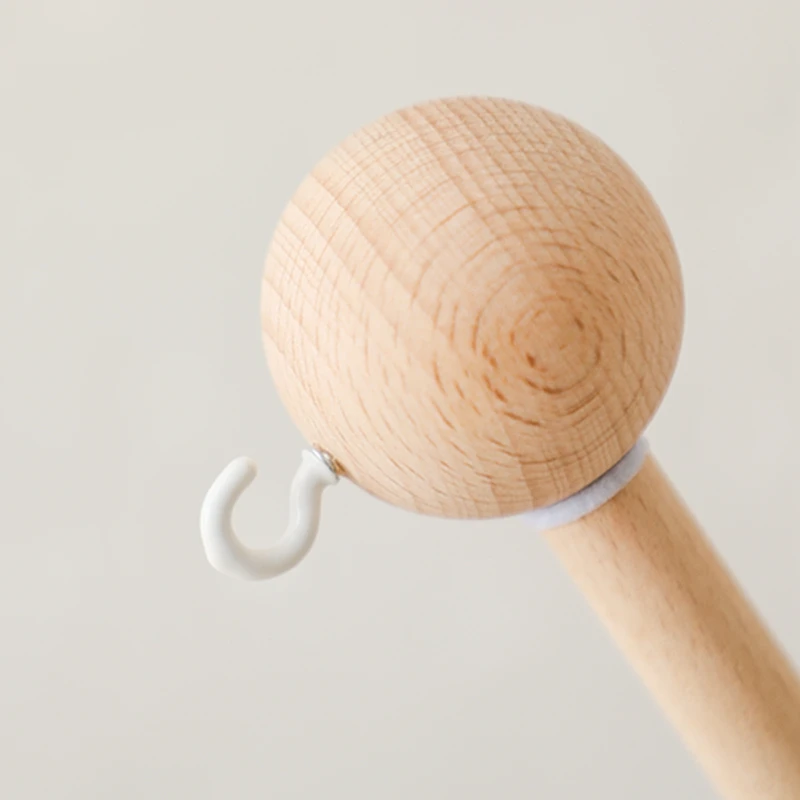 Soporte de campana de madera para bebé de 0 a 12 meses, soporte de campana para cama, móvil de madera, campana para cama de ganchillo para recién nacido, juguetes colgantes, sonajero para bebé