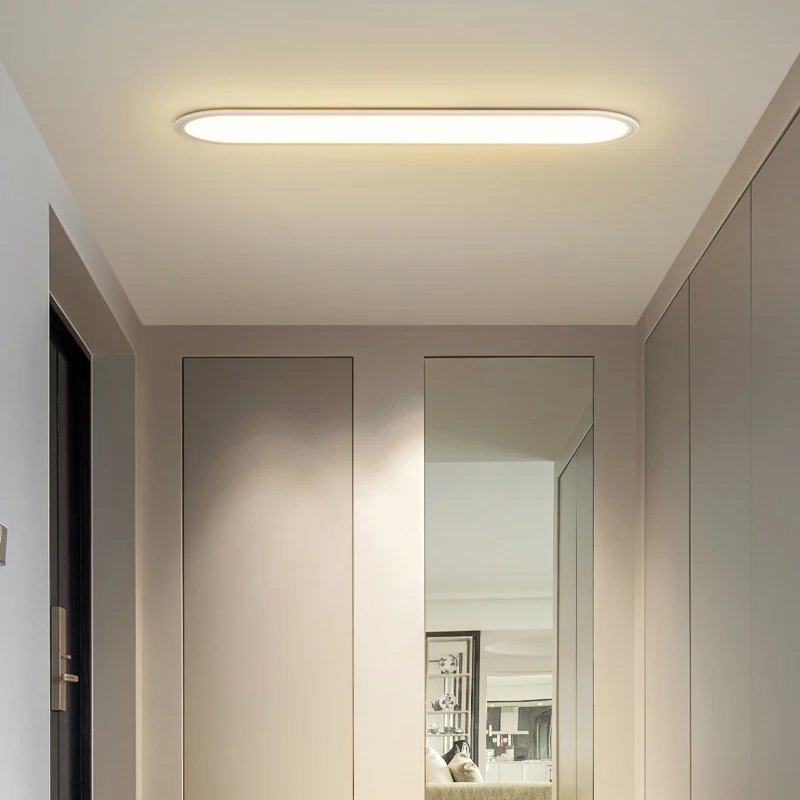 Luz de techo Led ultrafina, lámpara larga para pasillo, lámparas para el hogar, balcón, guardarropa Simple, dormitorio, porche, accesorios de iluminación interior