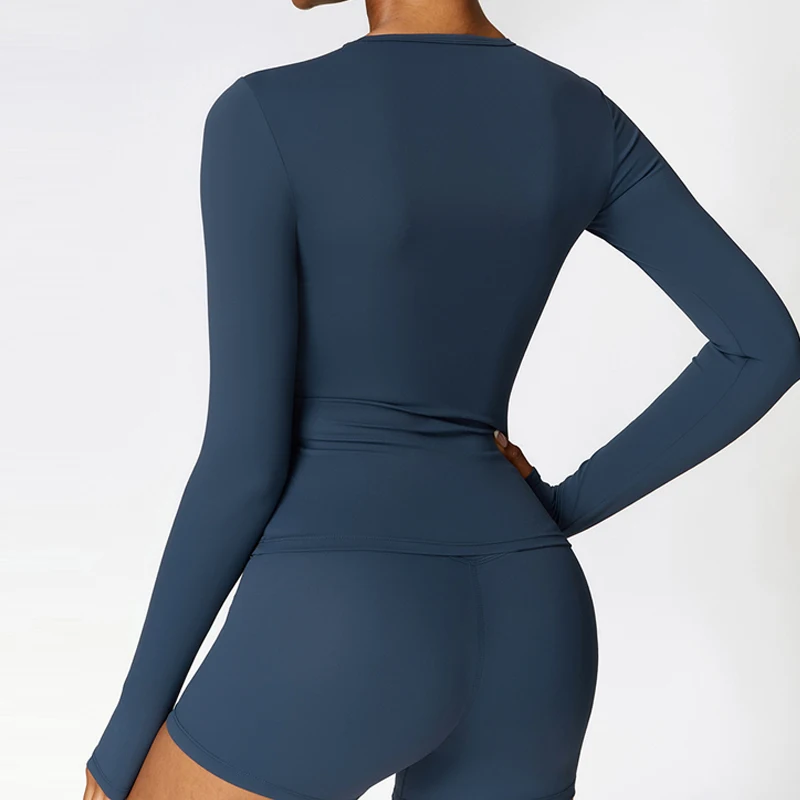 Camisa deportiva de manga larga para mujer, ropa de Yoga de secado rápido, Top de gimnasio, camiseta transpirable para Fitness y Yoga, ropa deportiva, Top de entrenamiento para mujer