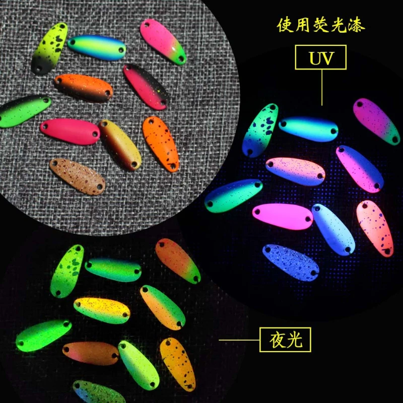 1 señuelo de pesca tipo cuchara giratoria, 2.2cm/1.4g, con anzuelo único y lentejuelas metálicas, señuelo artificial para trucha, lucio y lubina, aparejos de pesca