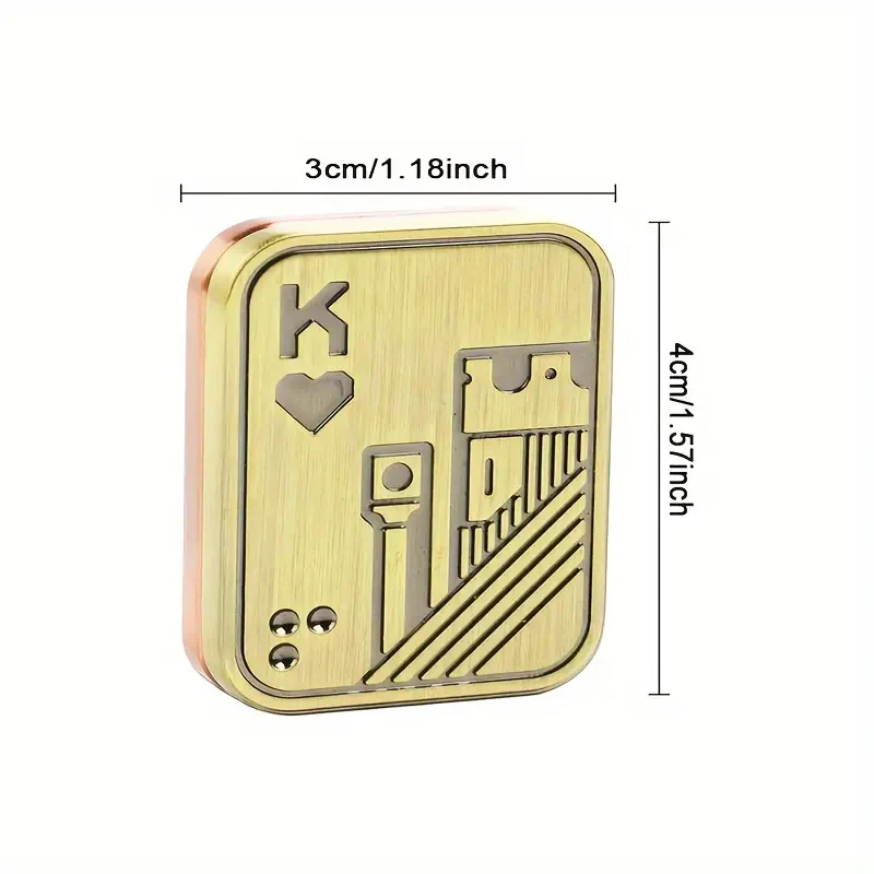 Fidget Spinner AA KK solución giroscópica para la yema del dedo juguete de reducción de presión Push Poker Push Card EDC juguetes de Metal regalos para adultos