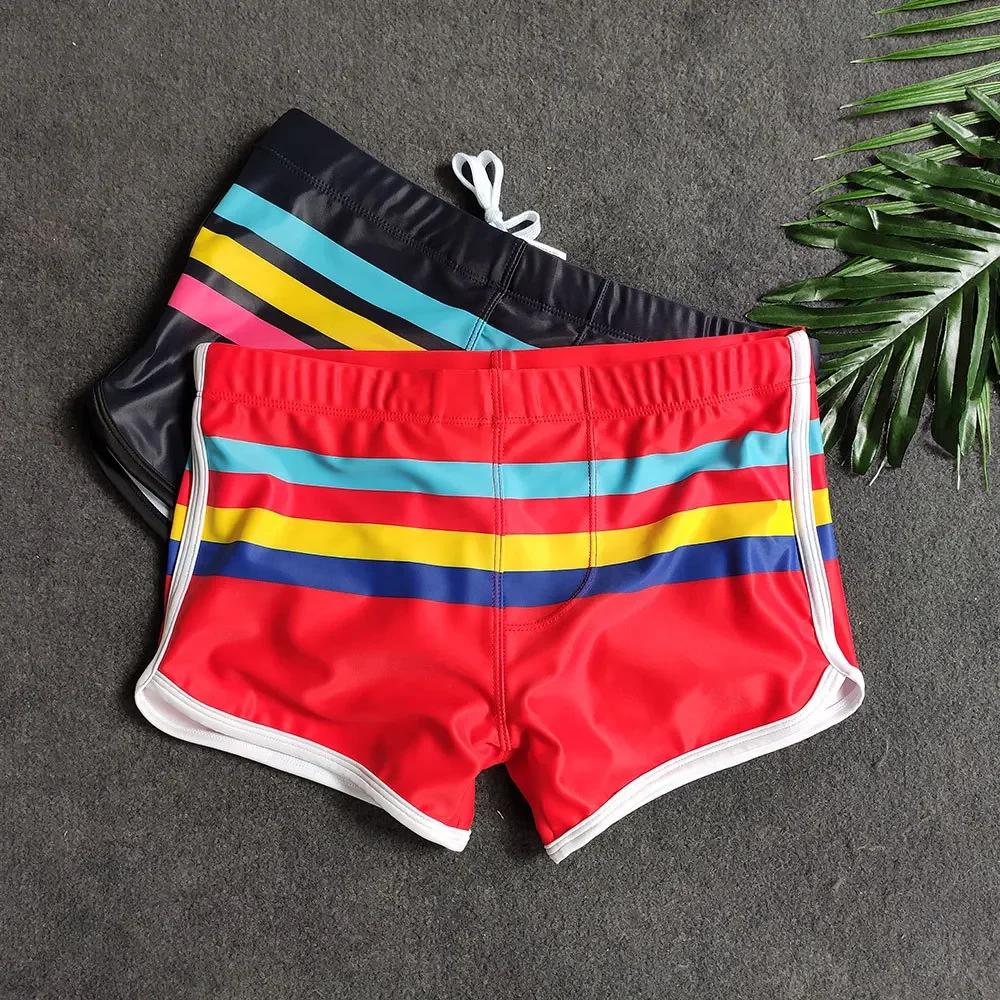 Bañador corto de secado rápido para hombre, traje de baño corto tipo bóxer, ropa de playa