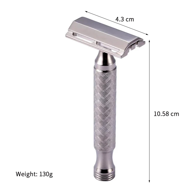 Maquinilla de afeitar de doble filo de seguridad para hombre, Material de acero inoxidable CNC 316 L, con mango antideslizante, maquinillas de afeitar pulidas a mano
