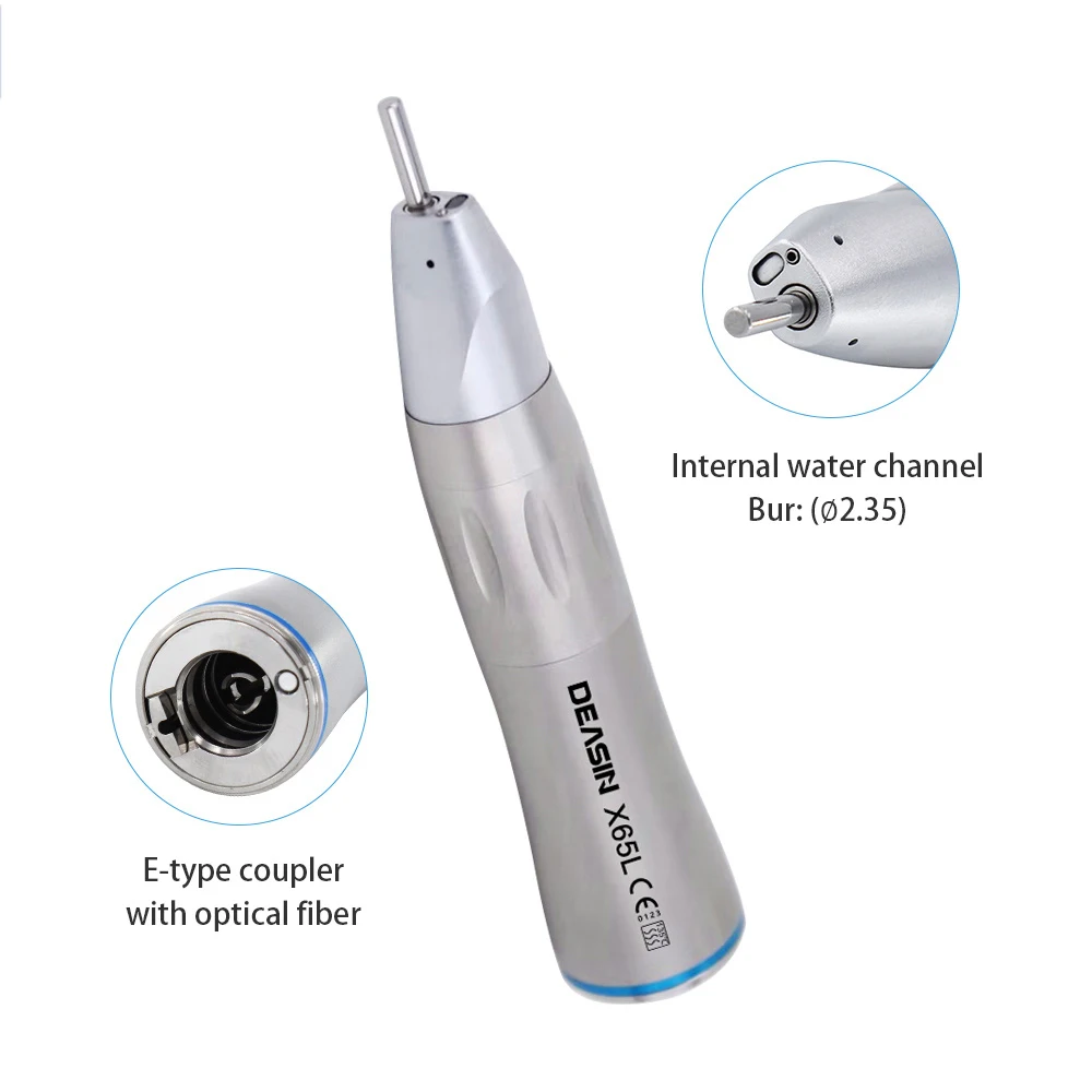 Pieza de mano recta para odontología X65L, anillo azul 1:1, pieza de mano de agua interior recta con fibra óptica para uso en cirugía de implantes dentales