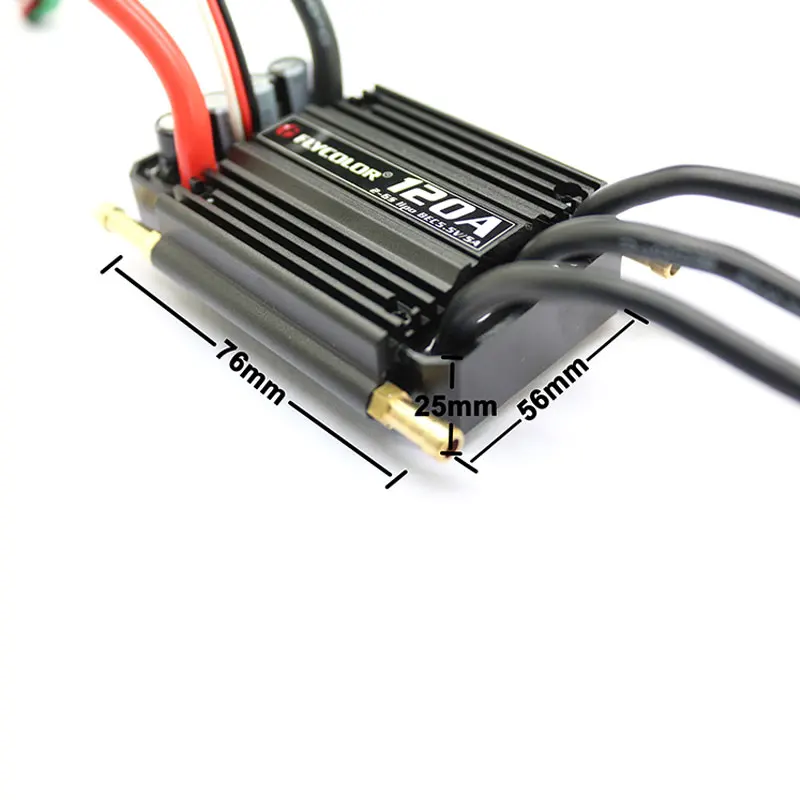 Controlador de Velocidad ESC Flycolor sin Escobillas 50A 70A 90A 120A 150A 2-6S Lipo BEC 5.5V/5A para Barco RC