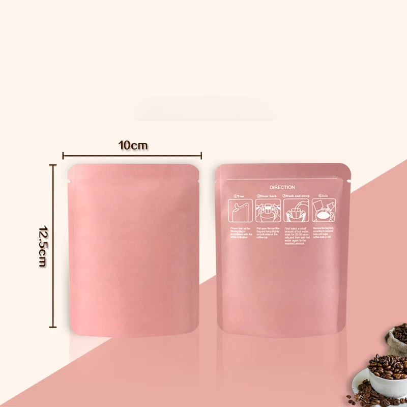 TETP 100 Uds. Bolsas de café de papel de aluminio con apertura superior para el hogar para té en polvo azúcar nuez embalaje bolsas de almacenamiento de sellado térmico portátiles