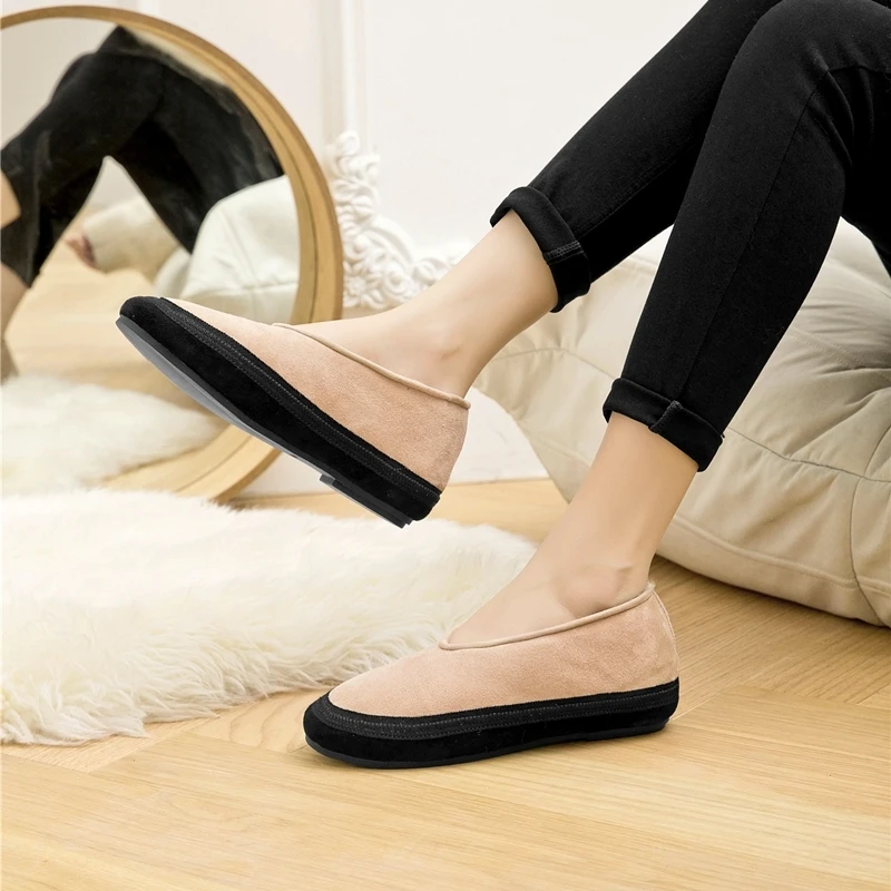 AIYUQI botas de nieve planas de piel auténtica para mujer 2025, zapatos de invierno antideslizantes de talla grande para mujer, botines cálidos y cómodos para mujer