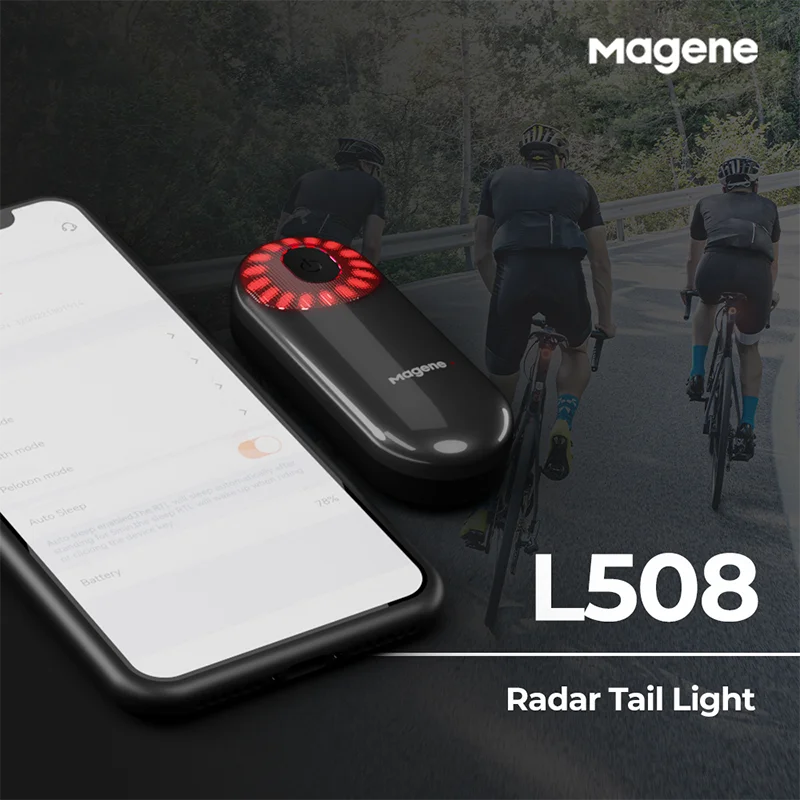 Magene bicicleta Radar luz trasera faro bicicleta iluminación trasera inteligente sillín tija de sillín Ebike LED ciclismo luz trasera
