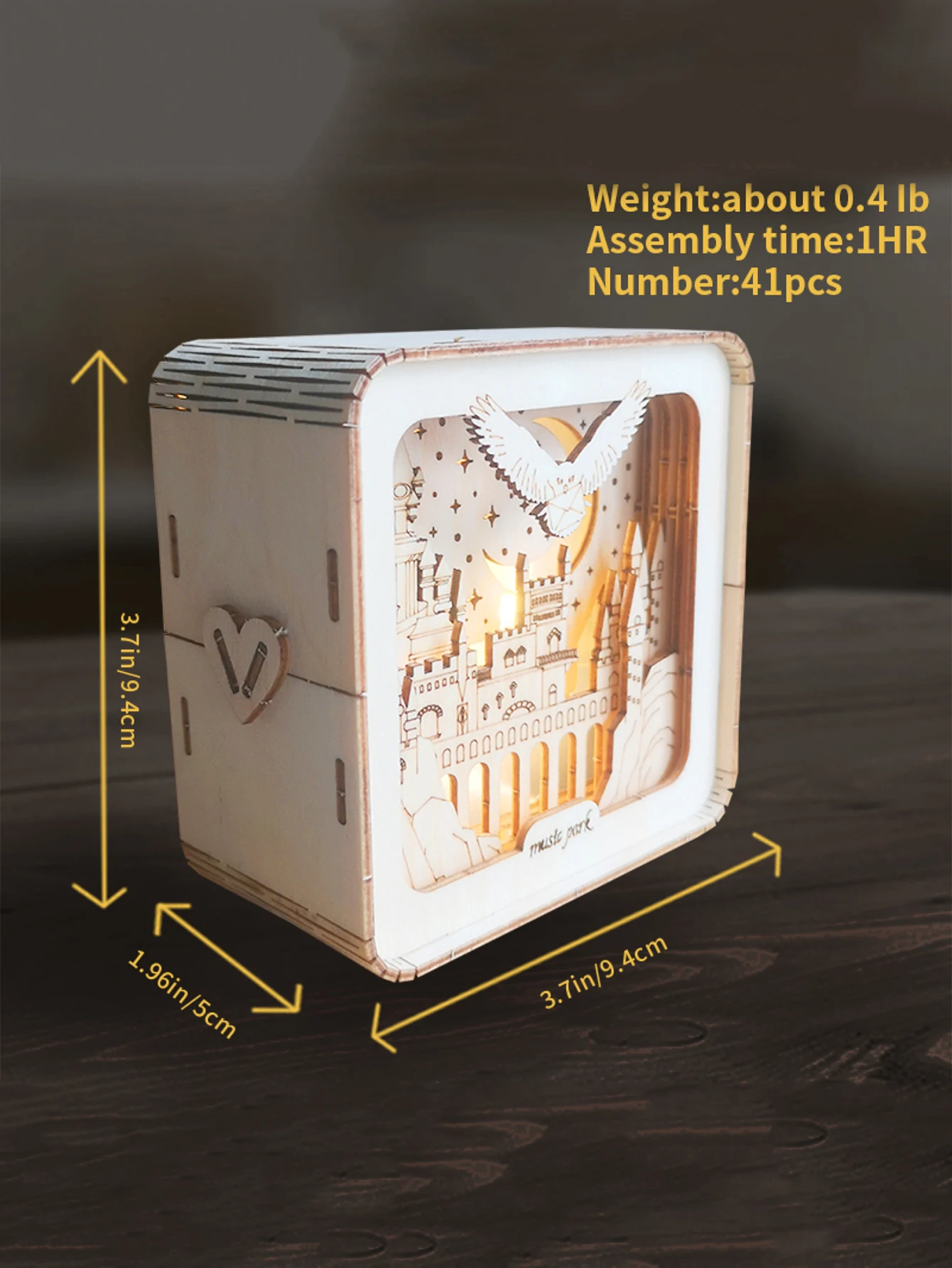 Rompecabezas de madera 3D, Kit de modelo de Castillo, luces nocturnas para niños, decoraciones de escritorio, regalos de cumpleaños y Navidad para mujeres