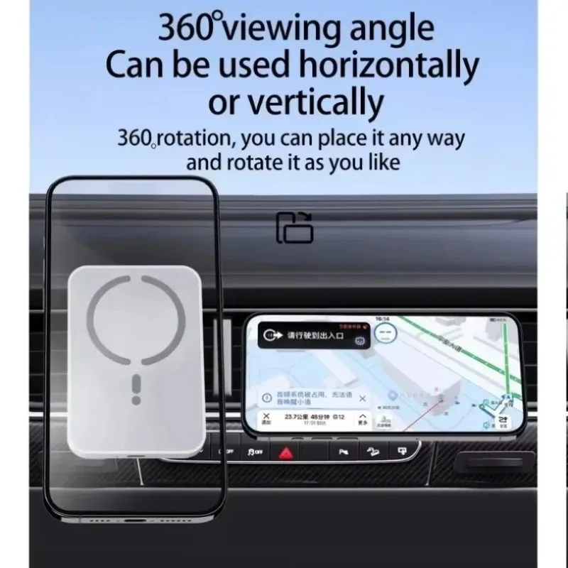 Cargador Inalámbrico Magnético para Coche, Soporte para Teléfono con Ventilación de Aire y GPS para Magsafe iPhone 17 16 15 14 13 12 Pro Max, Carga Rápida para Celular