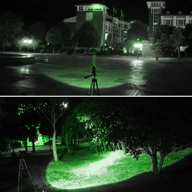 Linterna táctica LED verde/roja/blanca para caza C8, linterna profesional de 1 modo + 18650 + cargador + interruptor remoto + soporte para mira de Rifle