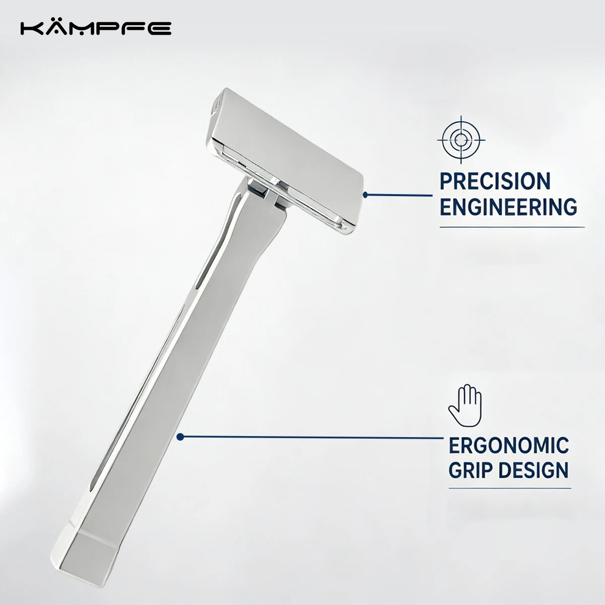 KAMPFE Maquinilla de Afeitar Clásica de Metal CNC de Aluminio Vintage con Hoja Única para Afeitado Manual Suave y Preciso, Regalo para Hombre