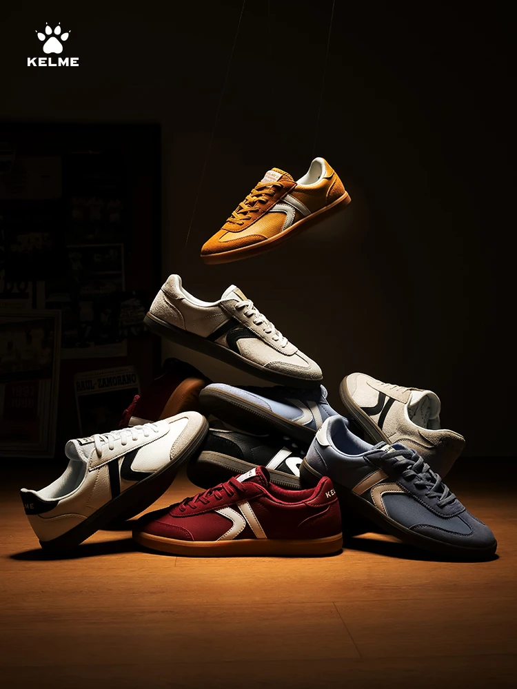 Zapatillas de Entrenamiento Kelme German, Ligeras, Retro, Cómodas, Casuales, para Deportes al Aire Libre, Fitness, Running, Blancas