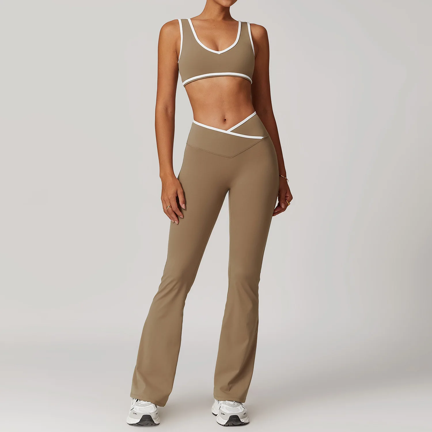 Conjunto de 2 uds de Yoga para mujer, chándal con sensación desnuda, conjuntos de entrenamiento, ropa de gimnasio, Push Up, Fitness, correr, ropa deportiva, Sujetador deportivo, traje de mallas