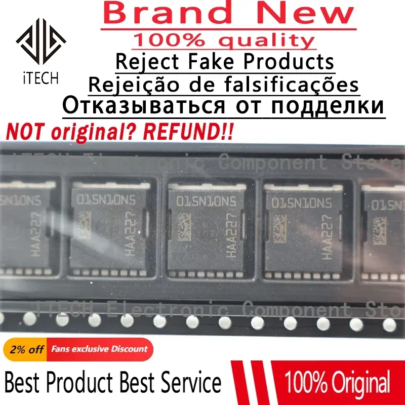 Original IPT015N10N5 IPT015N10N5ATMA1 015N10N5 MOSFET N-CH 100V 300A 100% nuevo y genuino, lote de 10 unidades
