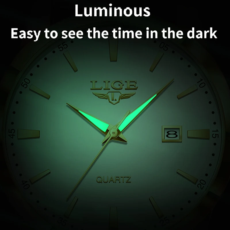 Reloj LIGE de cuero marrón a la moda para hombre, relojes de pulsera deportivos militares de cuarzo para hombre, cronógrafo informal resistente al agua, relojes masculinos
