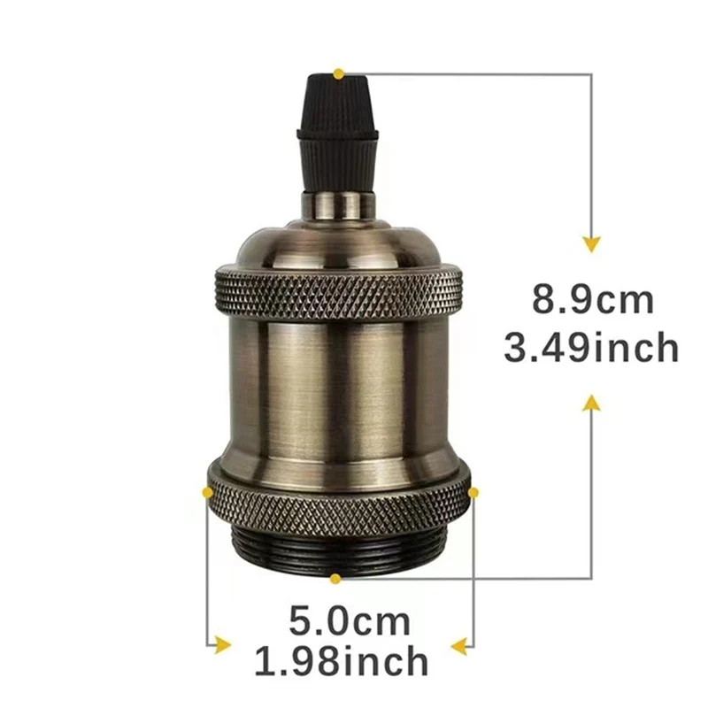 Base de lámpara de 6 piezas, portalámparas Retro E26, E27, Industrial, Edison, 220V, accesorio de portalámparas de cobre cromado