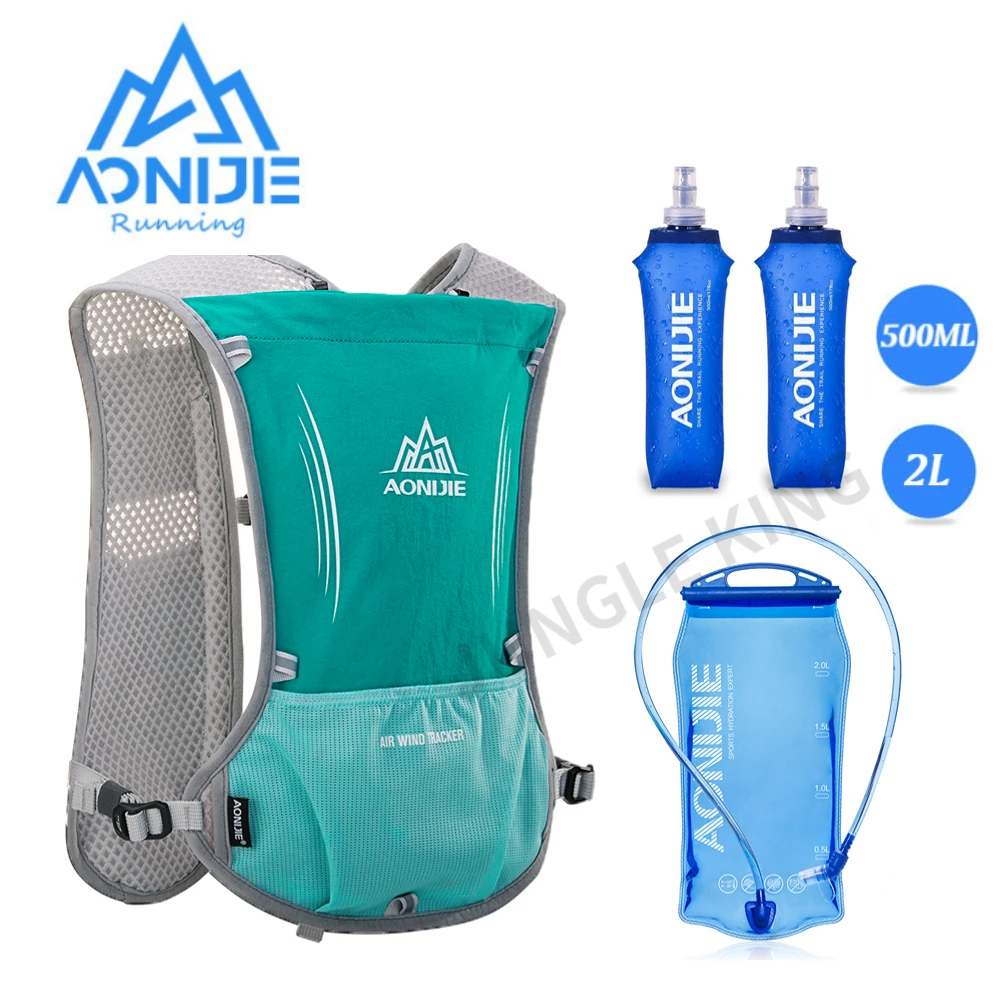 AONIJIE E913S 5L paquete de hidratación mochila bolsa chaleco para 2L vejiga de agua senderismo correr maratón carrera deportes botella de agua