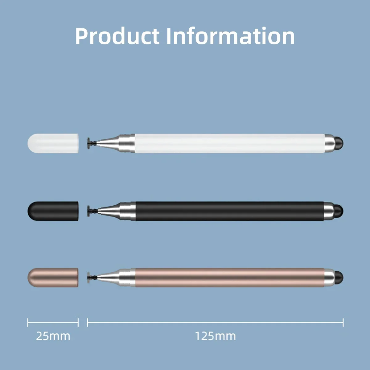 1-3PCS Lápiz capacitivo universal 2 en 1 para tableta y teléfono inteligente, bolígrafos de dibujo para iPhone/Android, todas las pantallas táctiles capacitivas