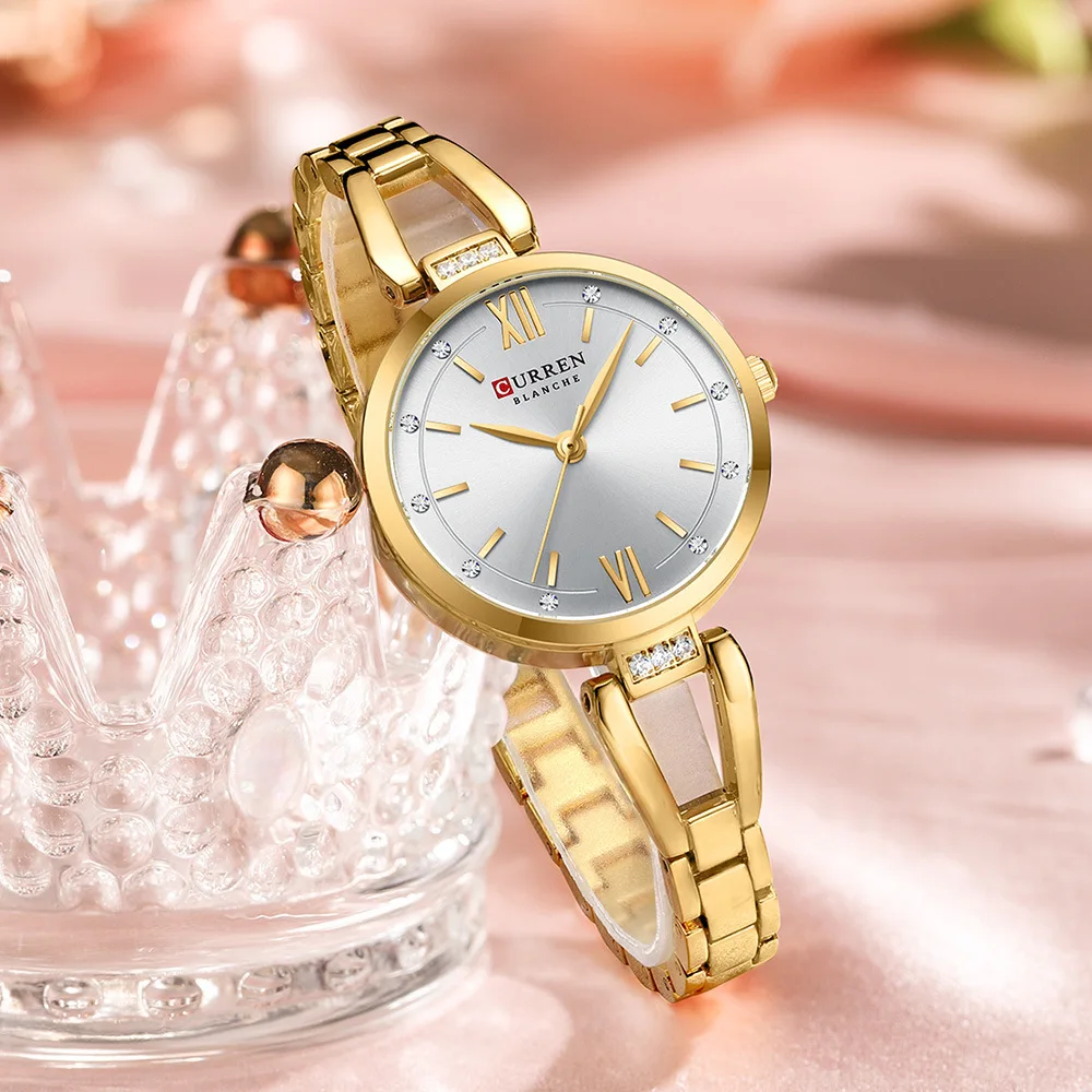 Reloj de Cuarzo de Acero Inoxidable para Mujer CURREN 9092, Reloj de Lujo y Elegante, Relojes de Pulsera para Mujer de Negocios, Relojes De Mujer