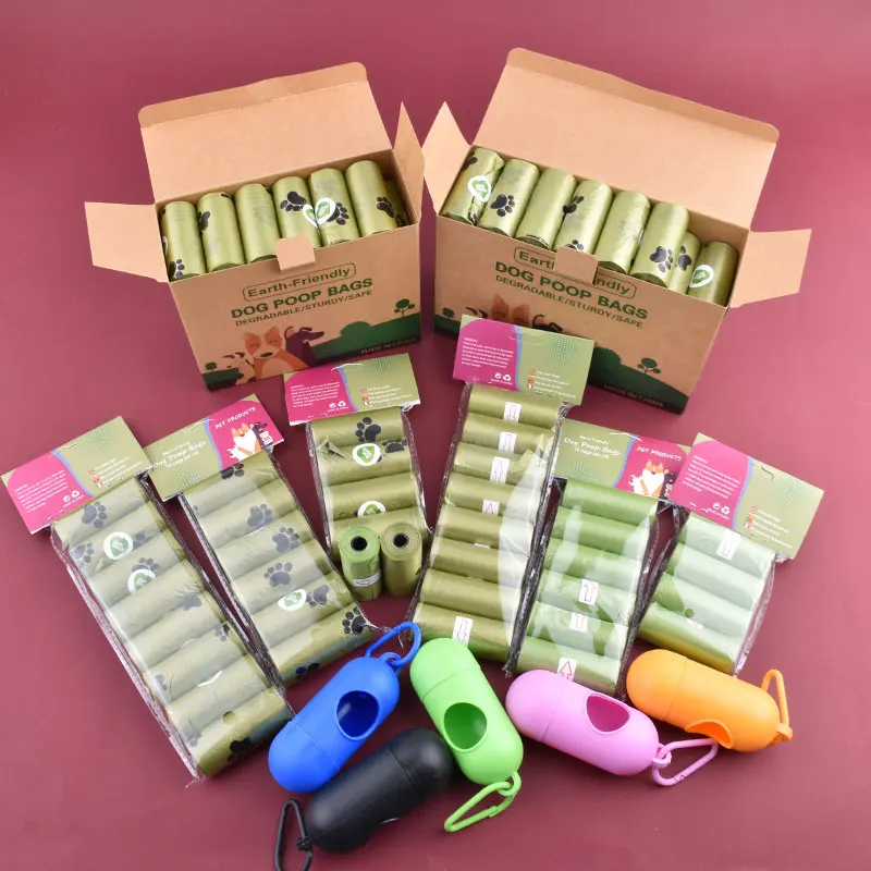 Rollo de 1/42 bolsas de basura biodegradables para mascotas, bolsas para excrementos de perros, bolsa para excrementos perfumada a granel, bolsas de basura para gatos degradables, dispensador de excrementos de perros