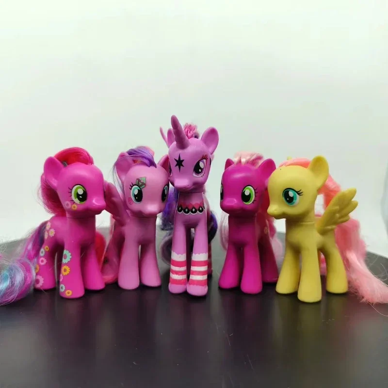 Figuras originales de Anime Hasbro My Little Pony, lindo Twilight Sparkle Rainbow Fluttershy Pinkie Pie, modelo de juguete para regalo