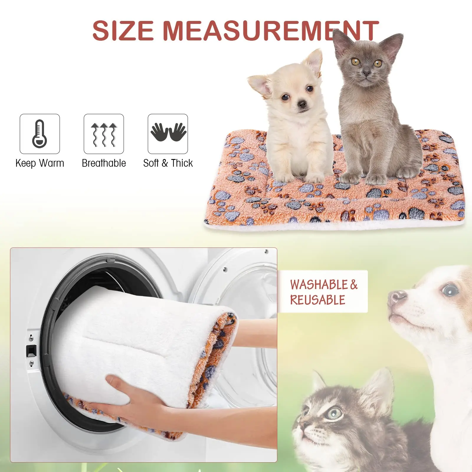 Cama de franela de gran tamaño para perros, cama gruesa para gatos, estera para dormir, manta para cachorros, gatitos, alfombra para cama para perros pequeños, medianos y grandes