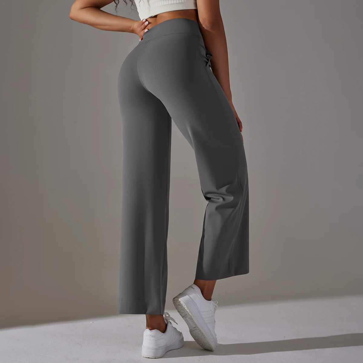 Mallas de mujer, pantalones acampanados de pierna ancha con bolsillos, pantalones deportivos con cordón, mallas de Yoga acampanadas de cintura alta, Fitness, correr, Jogg