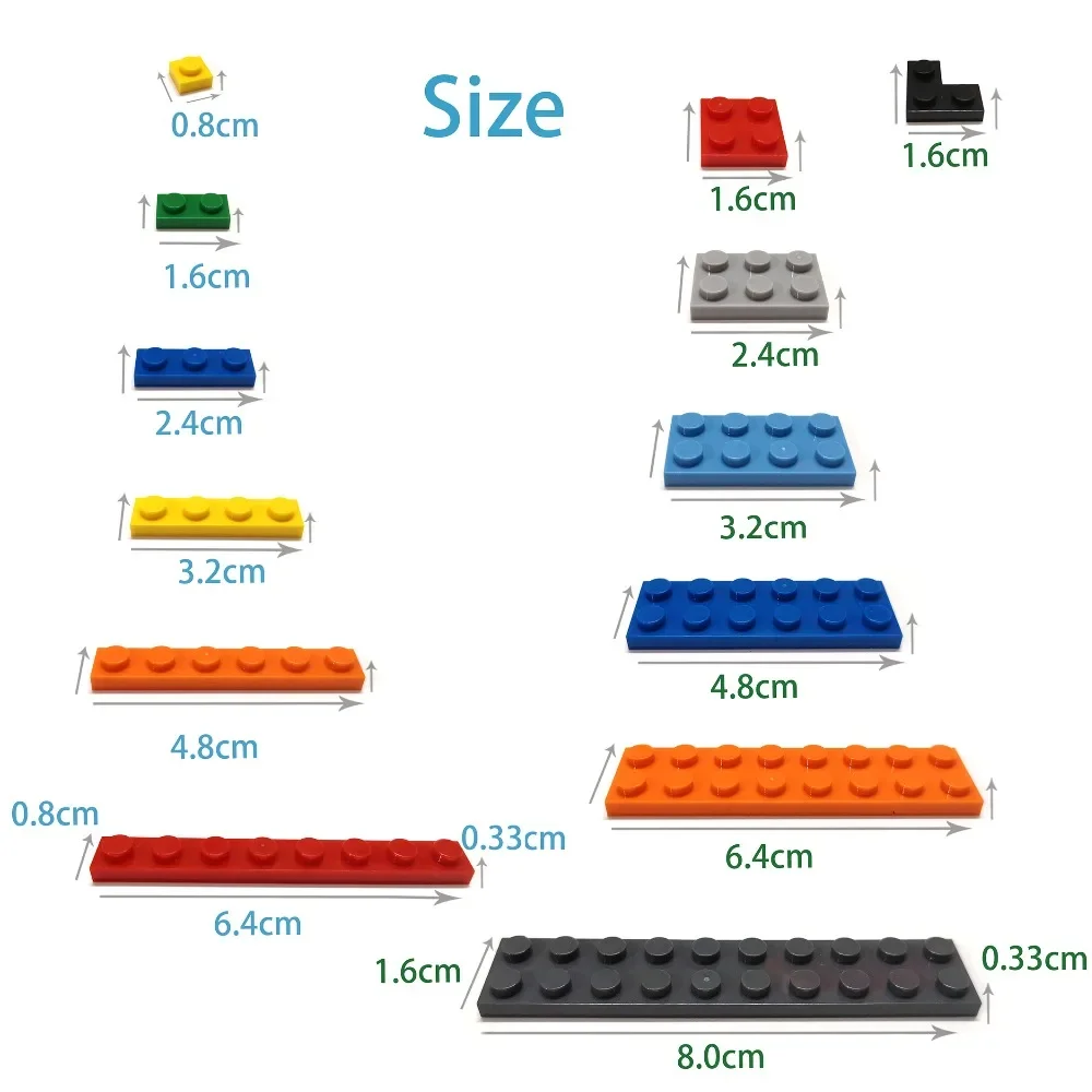 300 Uds 2x4 Dot DIY bloques de construcción figuras gruesas ladrillos educativos tamaño creativo Compatible con 3001 juguetes de plástico para niños