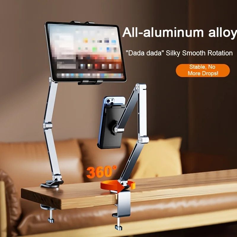 Soporte Giratorio de Aleación de Aluminio, Brazo Mecánico, Cantilever Universal, Soporte Universal de Metal para Computadora de Escritorio, iPad