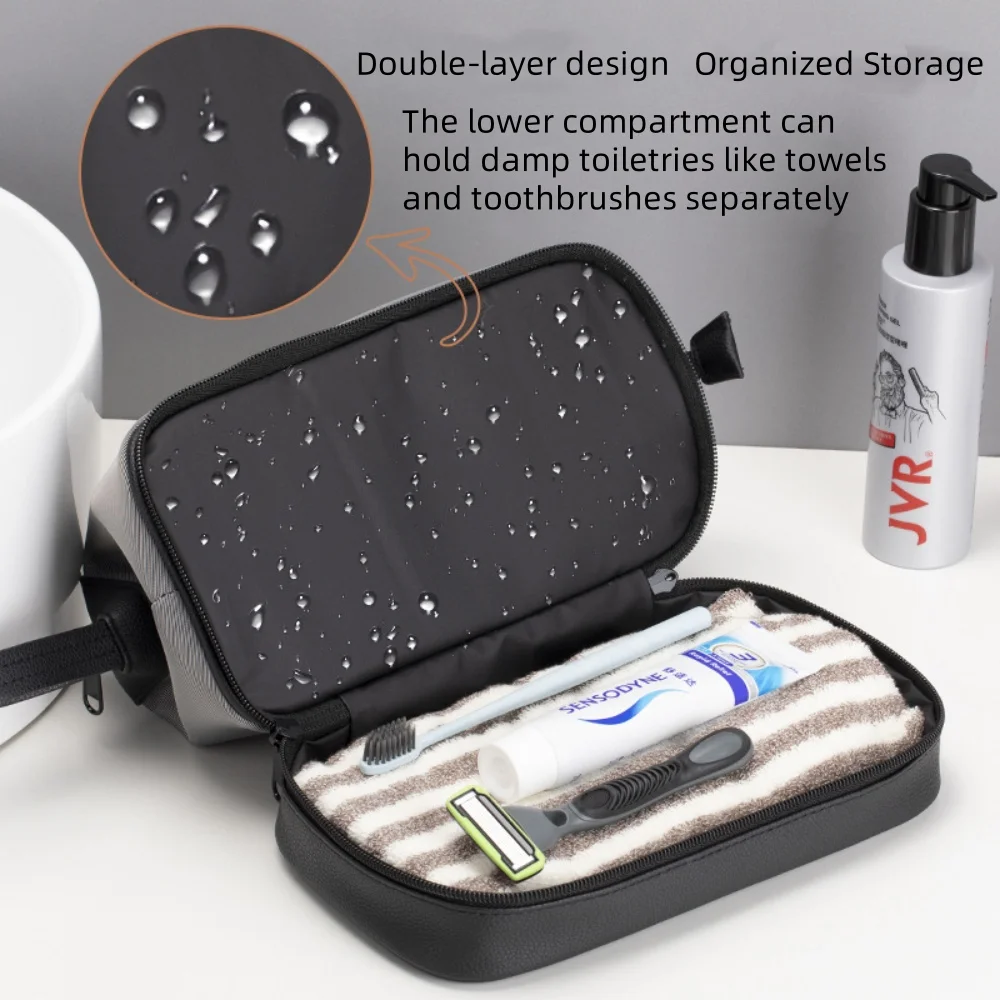 Bolsa de Aseo de Gran Capacidad para Viajes, Organizador de Maquillaje y Cosméticos, Bolsa de Aseo de 2 Capas Impermeable para Mujeres y Hombres