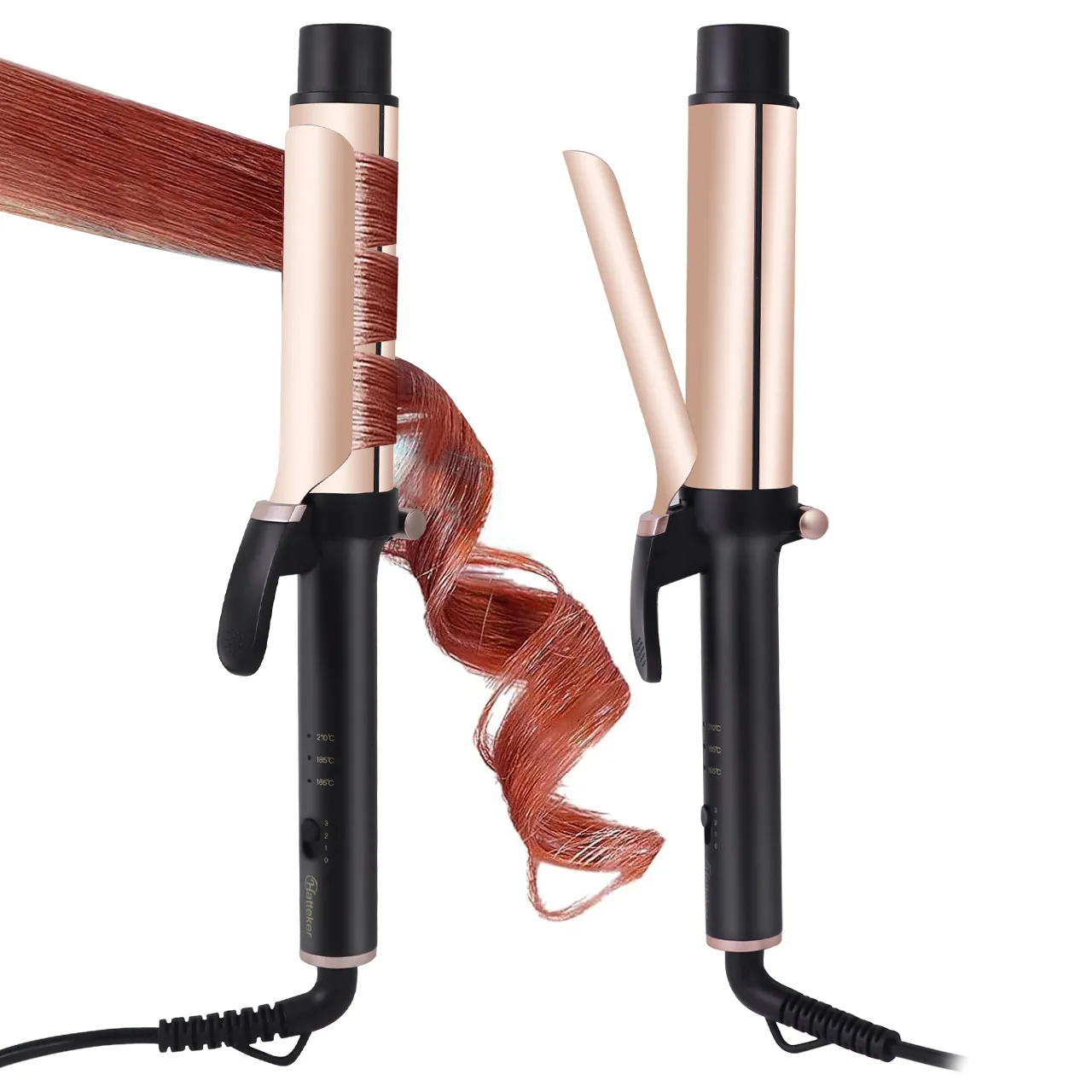 Hatteker rizador eléctrico para mujer, Control de temperatura de 3 niveles, rizador de cerámica para protección del cabello, herramienta de estilismo para uso doméstico EE. UU.