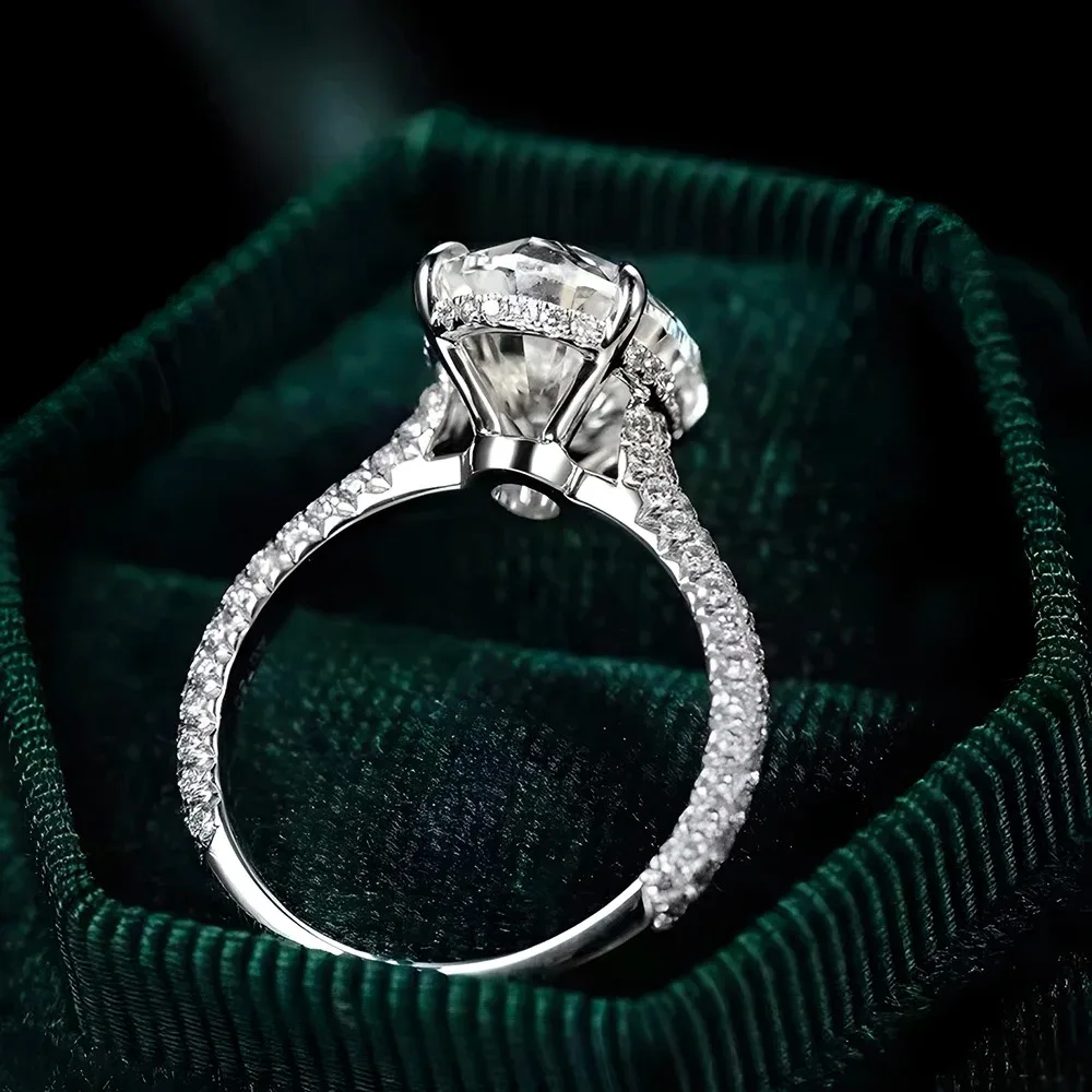 GXTRS-Anillo de moissanita de lujo de 8 quilates con corte ovalado, plata S925 para mujer, banda de boda de diamante de laboratorio brillante, certificado de joyería fina