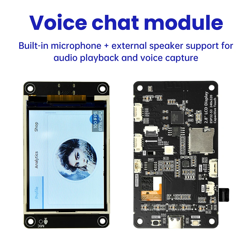 ESP32-S3 ESP32 S3 Módulo TFT de 2,8 pulgadas Placa de desarrollo de pantalla táctil con WiFi Bluetooth pantalla inteligente AI pantalla IPS 240x320