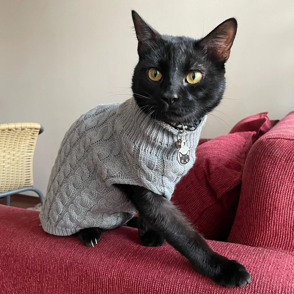 Suéter Cálido de Punto para Gatos Sphynx, Ropa de Invierno para Mascotas, Ropa para Gatos, Katten, Kedi, Gatitos, Cachorros, Pullovers, Ropa Para Gatos