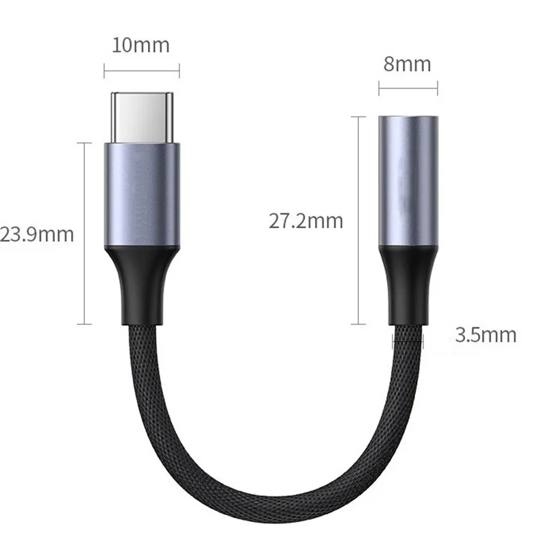 Adaptador de auriculares USB tipo C a Jack 3,5, convertidor de Cable de Audio de 3 y 5mm para IPhone 15, 15 Pro MAX, Samsung Galaxy, Huawei y Xiaomi, USB-C