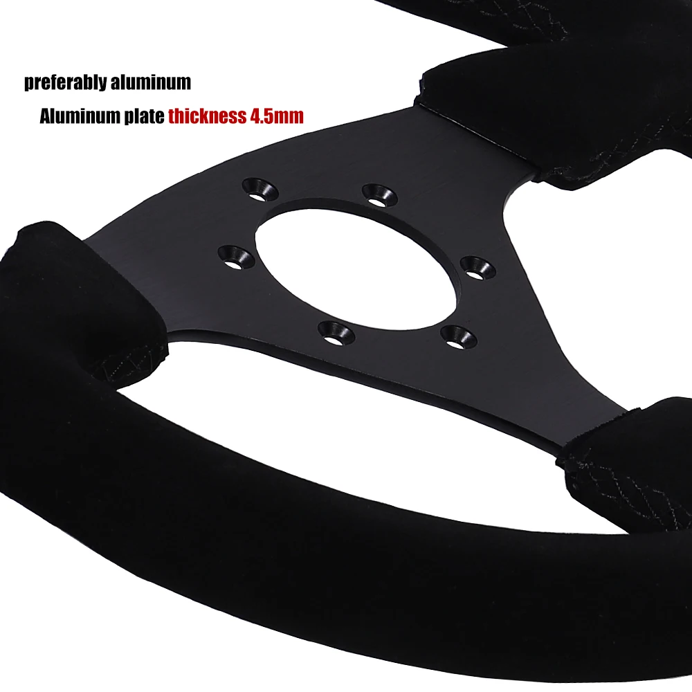 Volante Universal de 330mm, volante de juego de carreras Sim Drift de gamuza, marco plano de aluminio de 13 pulgadas