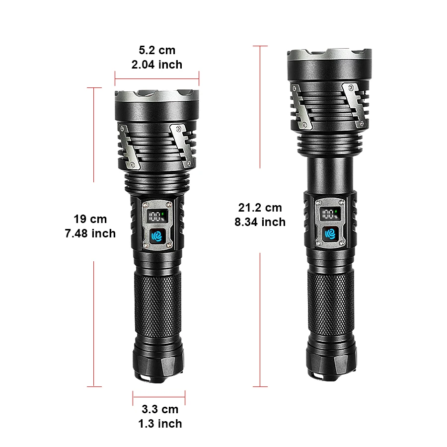 Linterna LED más potente XHP360, lámpara recargable por USB 26650, linterna Ultra potente, linterna táctica, antorcha de Camping