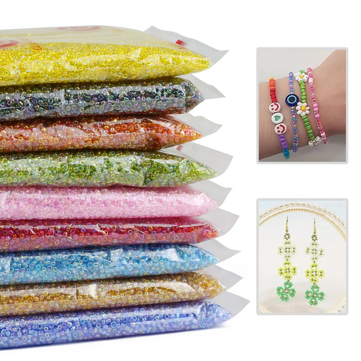 30000/15000 Uds 2mm 3mm cuentas sueltas de vidrio de mijo colorido para hacer joyería DIY pulseras con cuentas collares accesorios 450 g/paquete