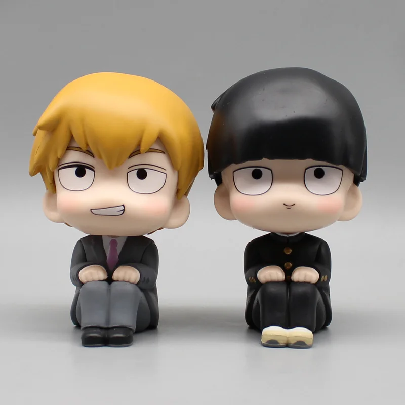 Mob Psycho 100 figuras de Anime Gk Reigen Arataka Q Edition Kawaii Sitting Palm Series modelo muñeca adornos de escritorio juguete coleccionable