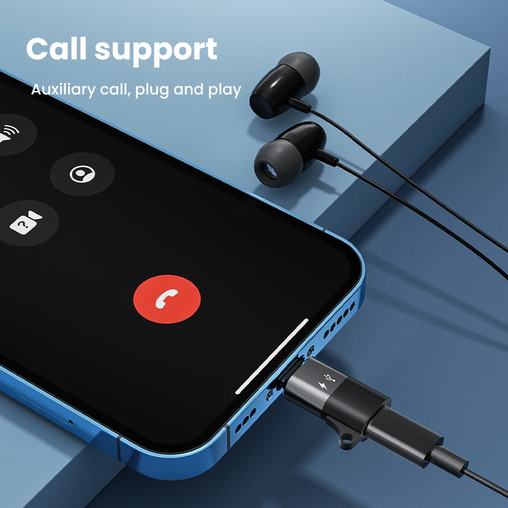 Adaptador Usb tipo C a Otg de 8 pines para Iphone 13, 12, 11 Pro Max Xr, convertidor de Cable de datos de carga rápida para auriculares, disco U, USB C OTG