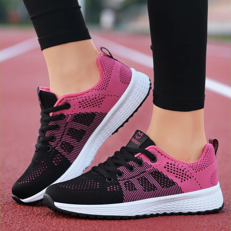Zapatos deportivos para mujer, zapatillas de plataforma a la moda, zapatos planos para primavera y verano para mujer, zapatos informales de malla para correr y tenis