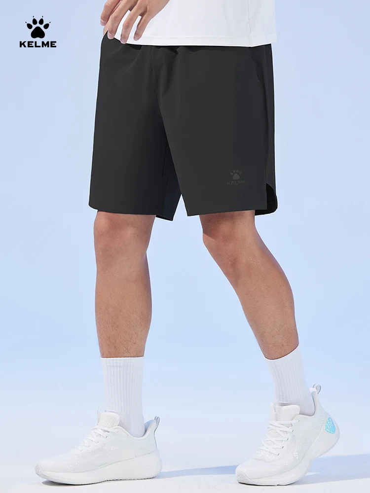 KELME Pantalones cortos deportivos tejidos de verano para hombre, entrenamiento de secado rápido, correr, Fitness, cinco pantalones divididos