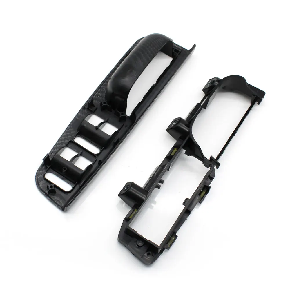 LHD Interior del coche delantero trasero izquierdo derecho manija de agarre de puerta de fibra de carbono para VW Bora Golf 4 MK4 Jetta 1999-2004