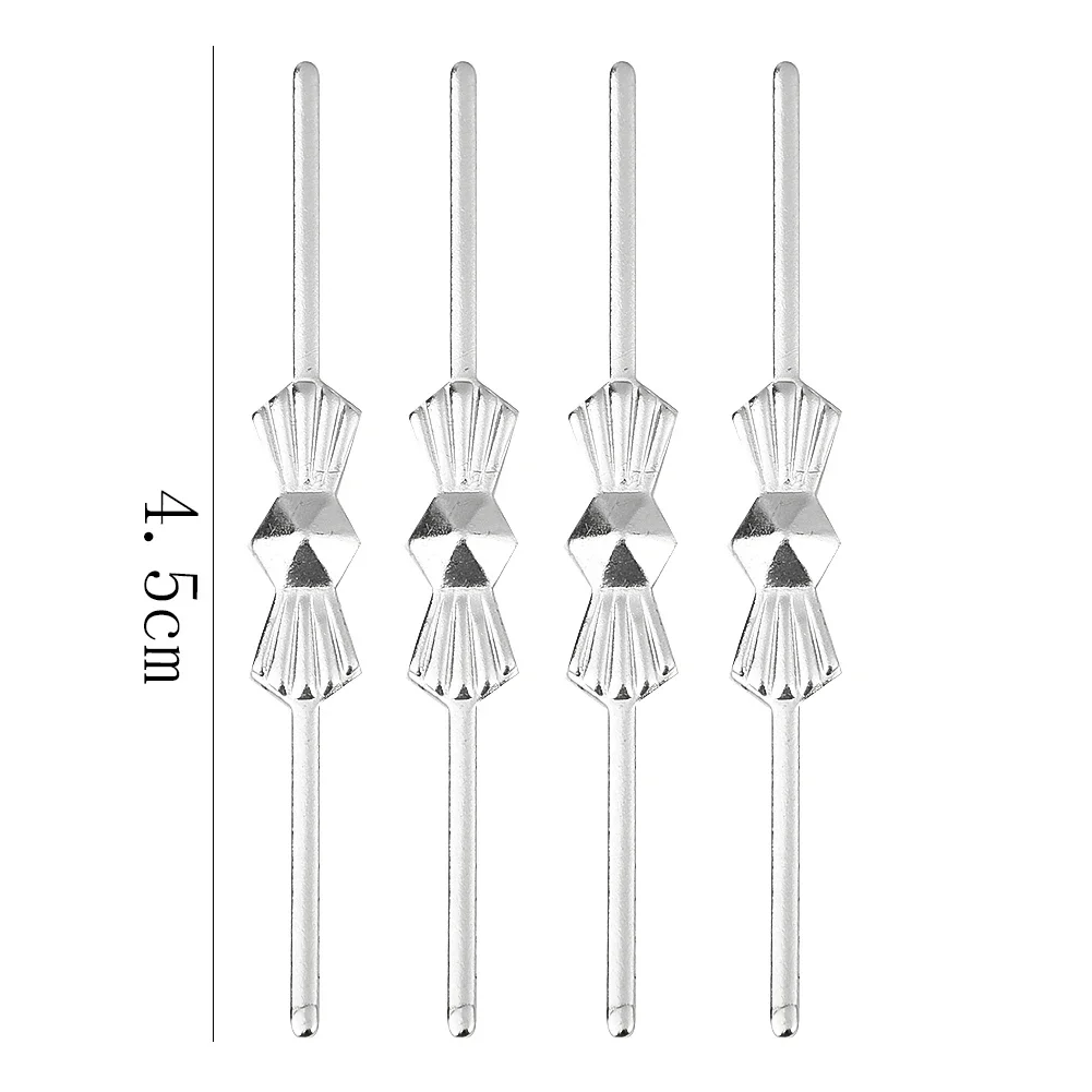 100 Uds Clips de pajarita de Metal hebillas pines de sujeción conector de cuentas de cristal piezas de araña accesorios de lámpara de luz de techo 33/45mm