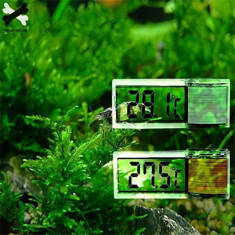 Termómetro electrónico digital para acuario, plástico, metal, 3D, medidor de temperatura para pecera, oro, plata, recién llegado