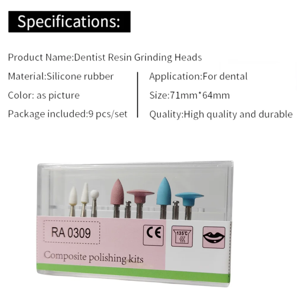 JUMTOP-Kit de pulido compuesto Dental, cabezal de rejilla de resina para pieza de mano de baja velocidad, fresa de pulido de dientes de goma