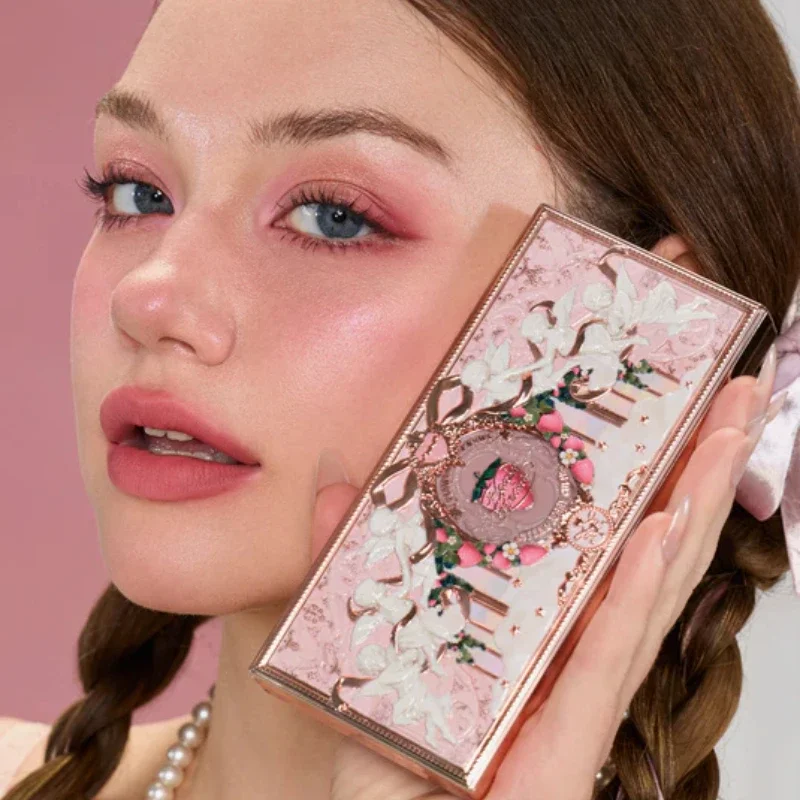 Paleta de Maquillaje Facial Flower Knows Strawberry Cupid Collection, Rubor, Sombra de Ojos, Iluminador, Paleta de Bronceador Facial Flower Know