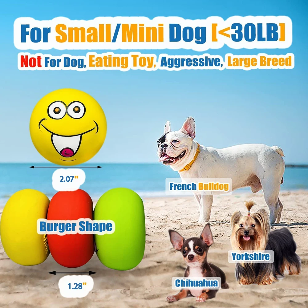 6 uds. De juguetes de látex para perros, juguetes de goma suaves para perros, juguete para masticar, pelotas de juego, juguete para cachorros, mascotas pequeñas, accesorios para perros